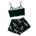 thumbnail image 4 of MEZZALL Pajama Sets Women Sleeveless Crop Tank Tops with Elastic Waist Shorts Halloween Skeleton Print Comfortable Home Wear Nightwear, 4 of 5
