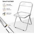 thumbnail image 4 of VINGLI Folding Chairs 2 Pack, Clear Chair Foldable and Stackable, Acrylic Plastic Panel & Metal Chrome Frame, Weight Capacity 350 lbs, Transparent, 4 of 9