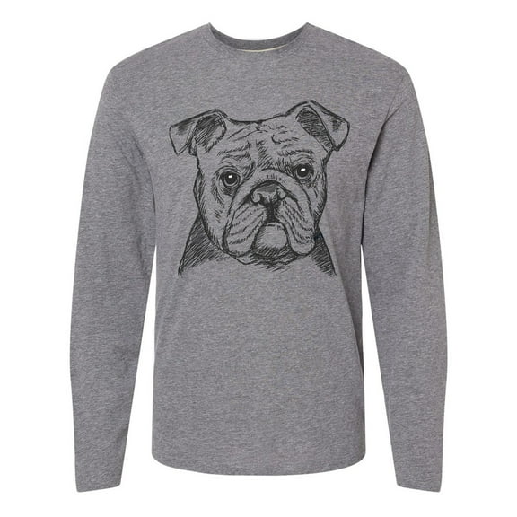 Inktastic English Bulldog Sketch Portrait Long Sleeve T-Shirt