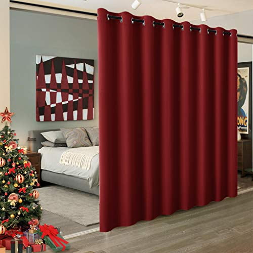 RYB HOME Light Block Curtain Divider Extra Wide Room Divider Curtain Separate Wall Shelves for Share Apartment for Nursery/Home Theatre/Storage/Studio/Office, W 15ft x L 8ft, 1 Panel