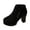 Black, variant on Viluyesy Womens Ankle Booties Round Toe Platform Sole Matte Faux Suede Rhinestone Side Zipper High Block Heel Street Fashion Boots Brown Size 8.5