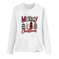 thumbnail image 3 of Merry Christmas Tree T-Shirt for Women Long Sleeve Casual Sweatshirt Holiday Graphic Print Tee Crewneck Gift Tops, 3 of 3