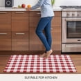 thumbnail image 5 of Farmhouse Red Plaid Door Mat&nbsp;Indoor Outdoor Entrance, Non Slip Rug for Kitchen Bathroom Entryway Rug, Rustic Red White Checkered Washable Doormat Floor Mat for Office Home Decor 24x36 Inch, 5 of 8