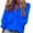 Blue, variant on VEKDONE Womens Tops Dressy Long Sleeve Plus Size Blouse Elegant Trendy Ruched Ruffle V Neck Blouses Solid Color Loose Fit Ladies Outdoor Shirts