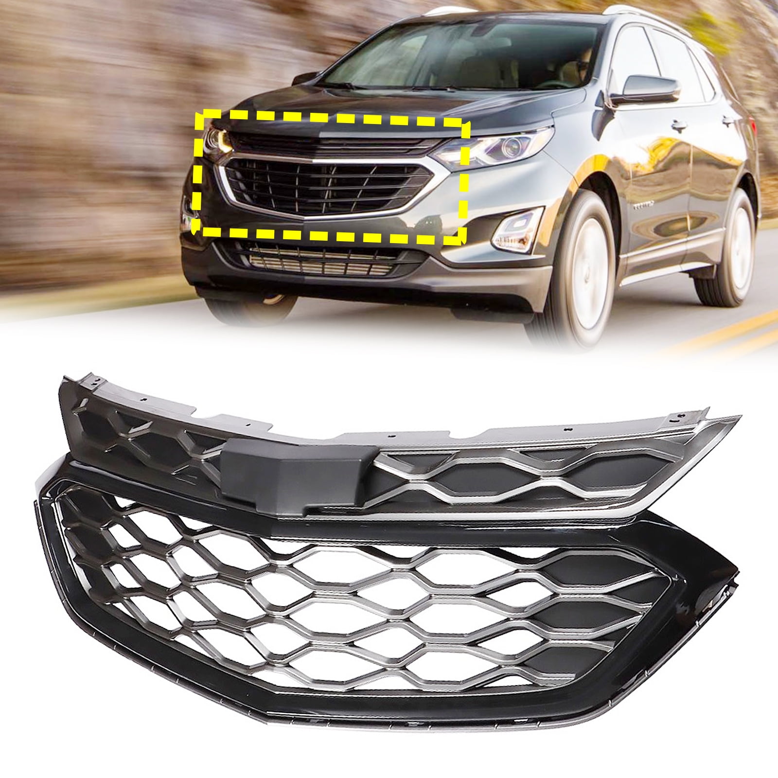 Front Upper Grille Mesh Style Grill Fit for Chevrolet Equinox 20182020
