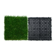 BENTISM 12"x12" 9pcs Artificial Grass Turf Tile Interlocking Indoor/Outdoor Turf Mat Squares Grass Rug with Drainage,Synthetic Fake Grass for Dogs, Pets, Patio and Balcony