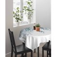 thumbnail image 4 of Teal Blue Eucalyptus Leaves Suqare Tablecloth - 54 x 54 Inch, Spring Floral Summer Botanical Waterproof & StainResistant Tablecloth, Oil-proof Table Cover for Dining/Party/Wedding/Camping/Buffet, 4 of 9