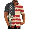 thumbnail image 2 of American Flag Shirts Mens Patriotic Shirt Men Red White and Blue Shirts Fourth of July Shirts Mens Fourth of July Shirts Men's Printing Button Casual Short Sleeve Turndown Collar Blouse Shirt, 2 of 4