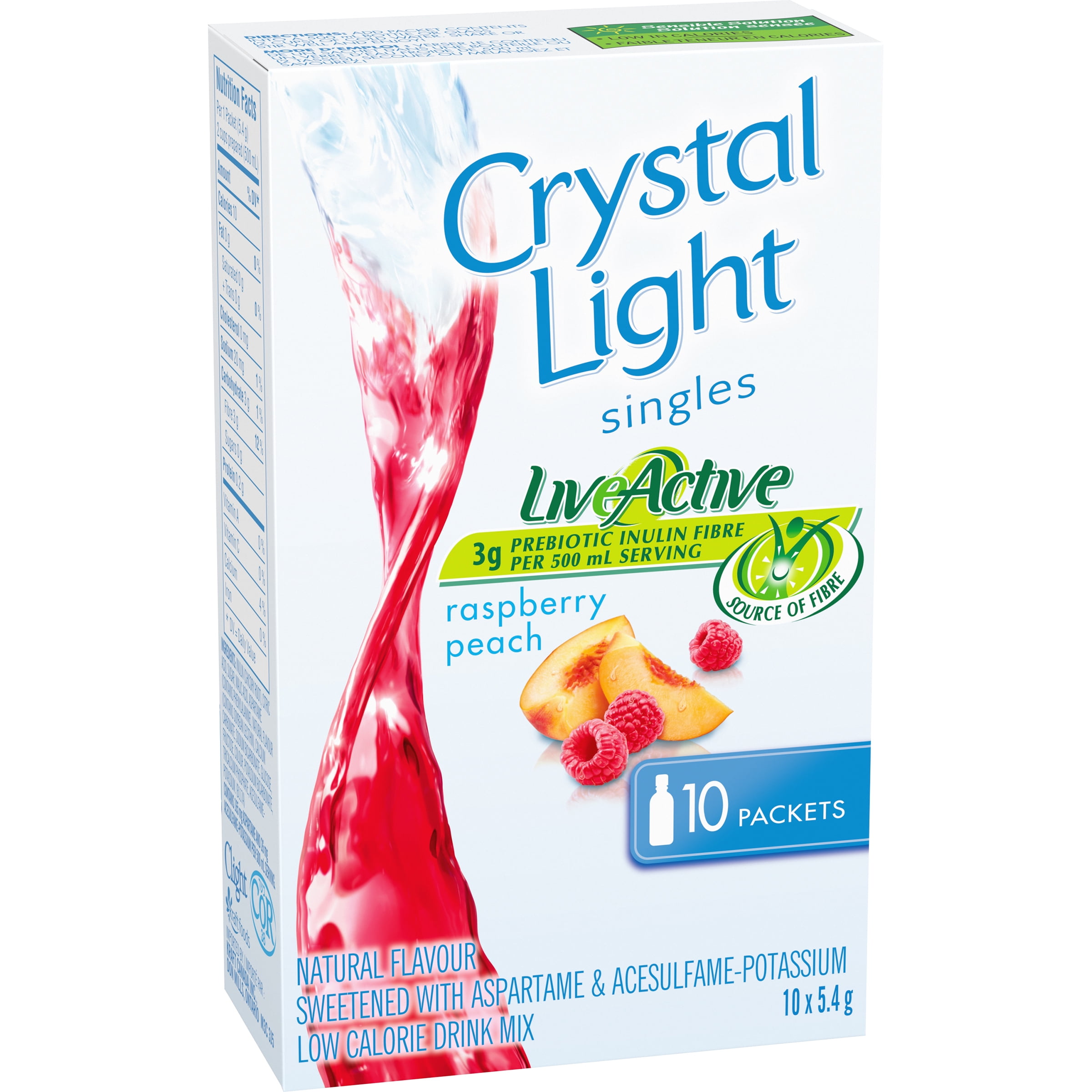 Cristal Léger Individuels, Framboise Pêche 10 x 5,4 g
