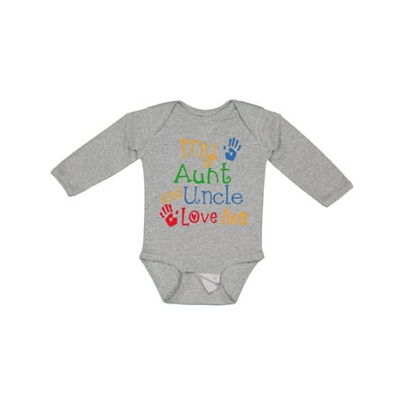

Inktastic My Aunt and Uncle Love Me Gift Baby Boy or Baby Girl Long Sleeve Bodysuit