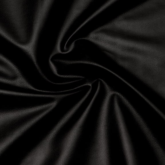 Stretch Black Faux Leather fabric for fashion and upholstery