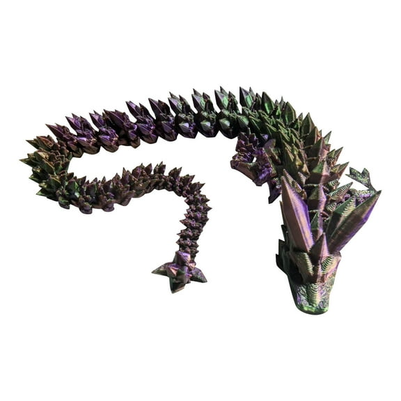 3D Printed Dragon with Moving Joints Figure - Crystal Style Articulated Model in Various Colors,Engaging Decor & Creative Gift for Collectors