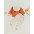 thumbnail image 4 of Wassery Toddler Baby Boy Thanksgiving Clothes Infant Fall Winter Outfit Long Sleeve Plaid Hoodies Sweatshirt Jogger Pants 2Pcs Newborn Set, 4 of 8