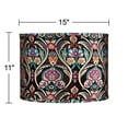 thumbnail image 6 of Springcrest Set of 2 Drum Print Lamp Shades Multi-Color Bohemian Medium 15" Top x 15" Bottom x 11" High Spider Harp Finial Fitting, 6 of 6