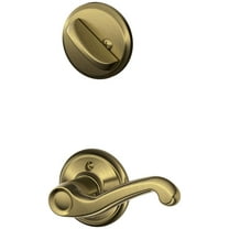 Schlage F59 FLA 609 LH Flair Interior Left-Handed Lever with Deadbolt, Antique Brass (Interior Half Only)