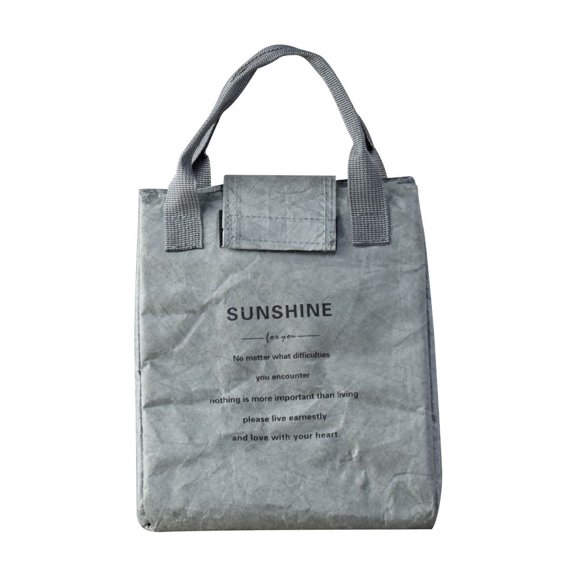 Insulated Paper Lunch Bag Aluminum Foil Lined Thermal Tote Leakproof Reusable Lunch Box Carrier Optimal Temperature Control for Packing Lunches Eco Friendly Food Bag