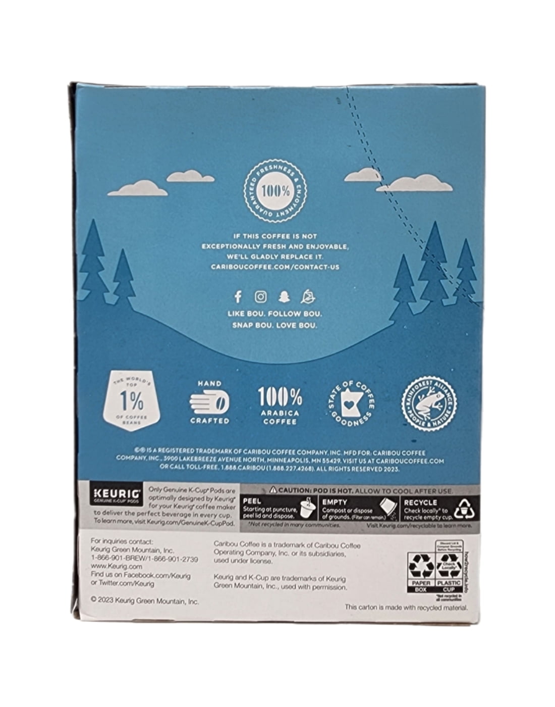 Caribou Coffee Caribou Blend Medium Roast Coffee K Cup Pods, 48 K Cups Total