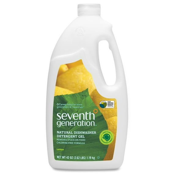 Seventh Generation Natural Automatic Dishwasher Gel, Lemon, 42 oz Bottle, 6/Carton, Each