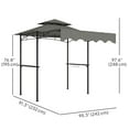 thumbnail image 3 of Outsunny 8' x 7.6' Grill Gazebo, Double Tiered Barbecue Gazebo, Light Grey, 3 of 10