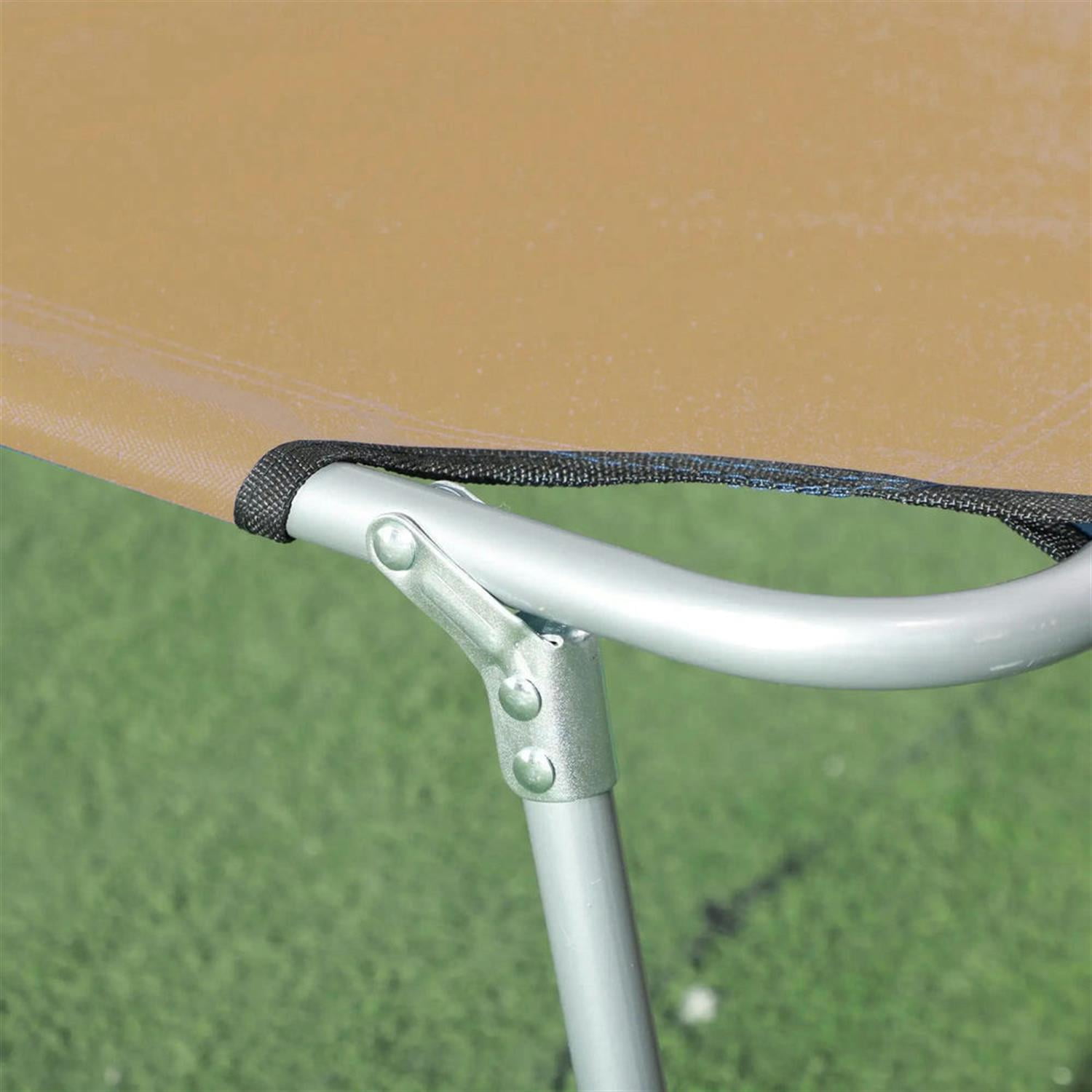 Demi Bonn Outdoor Folding Chaise Lounge, Collapsible Beach Tanning Seat Chair with Sun Protection, Portable Poolside Relaxation for Beach, Yard, Patio, Brown