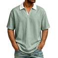 thumbnail image 2 of IhhxPro Men's V-Neck Sport Shirt Moisture-Wicking Quick Dry Tee Casual Collared Performance Athletic Fit Lightweight Breathable Summer Golf Work M-3XL, 2 of 8
