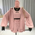 thumbnail image 4 of Womens 2 Piece Workout Sets Lounge Matching Sets Zip Up Hoodie and Skirt Gym Clothes Yoga Outfits Pink XXL, 4 of 8