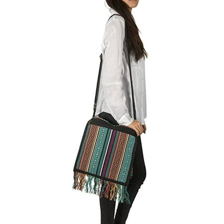 Hobo Blue Handbags - Tribe Azure Woven Adjustable Strap Shoulder Bag Hobo Messenger Women Fashion Handbag Unique Roomy Tassel Woven Blue