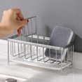 thumbnail image 4 of CSChome Kitchen Sponge Shelf Kitchen Shelf Set Hollow Out Waterproof Keep Dry 304 Stainless Steel Sink Countertop Wire Ball Dish Rag Drain Rack, 4 of 7