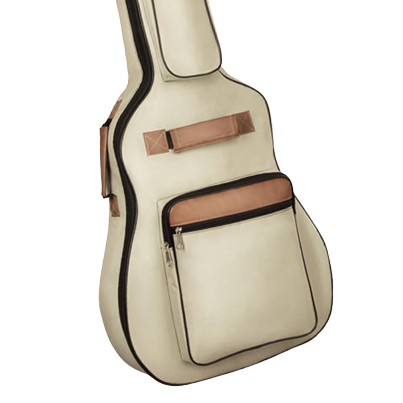 Dualoai Electric Bass Guitar Bag Storage Handbag Backpack Shoulder Bag Portable Bass Gig khaki