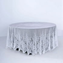 Efavormart 108" WHITE Premium Lace Round Tablecloth For Banquet Party Wedding Event Home Decor