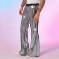 thumbnail image 6 of JIA JIA SHUANG Mens Sequin Pants Sparkly Glitter Stylish Elastic Waist Wide Leg Flare Trousers Bell Bottom Night out Pants, 6 of 7