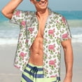 thumbnail image 3 of Uemuo Rose Flowers Printed Regular Fit Short Sleeve Casual Hawaiian Shirt for Men,Aloha shirt,Tropical shirt,Floral print shirt,Vacation Beach shirt-XX-Large, 3 of 8
