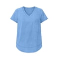 thumbnail image 5 of CQONEPT Women's Short Sleeve Top Athletic Running Blouse Tops V Neck Blouse Dressy Casual Outdoor Tunic Tops Light Blue L, 5 of 7