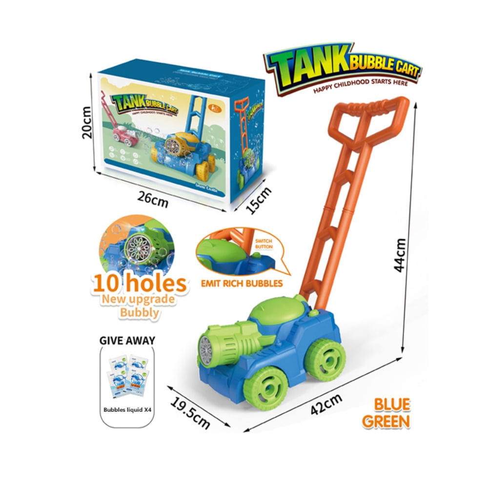 Bubble Lawn Mower Toddler Toys,Bubble Machine Outdoor Games,Bubble Blowing Push Toy for Age 3+ Birthday-Green