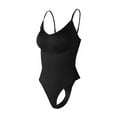 thumbnail image 4 of Viluyesy Womens Thong Shapewear, Scoop Neck Tight Fit Backless Everyday Seamless Sculpting Bodysuit Black M, 4 of 4