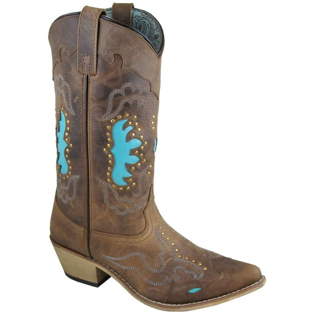 brown turquoise boots