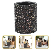 GAXIRE Black Small Makeup Brush Organizer Case Portable Cosmetic Brush Holder for Vanity and Travel Storage