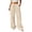 A753 Beige, variant on Glisme Women's Pants Solid Color Elastic Waist With Pockets And Drawstring Summer Casual Women Wide Leg Trousers Size L Beige