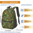 thumbnail image 3 of Camo and Maple Green Pattern 17" Waterproof Oxford School Backpacks for Teens, S-Shape Padded Straps, for School, Travel, Hiking, Camping, 3 of 5
