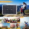thumbnail image 3 of Mistaha Portable Solar Panel Kit with 20W Single Crystal Silicon Panel, 18V Output, 50A 300W Controller, Dual USB Ports, DC5521 Battery Clamp Interface - Ideal for Charging 5V Devices and 12V, 3 of 6