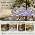 thumbnail image 6 of Round Outdoor Tablecloth with Umbrella Hole and Zipper, Purple Dog Paw Tablecloth with Elastic Waterproof, Modern Geometric Abstract Aesthetics Patio Table Covers for 45" - 54" Picnic Pool Tables, 6 of 9
