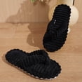 thumbnail image 6 of Byworldtasic Women's Cozy Flip-flops Slippers Crossbands Memory Foam Soft Plush Lined Non-Slip Indoor Outdoor Open Toe Shoes, 6 of 9