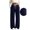 Navy, variant on Tqcoqu Women's Wide Leg High Waist Sweatpants, Casual Straight Leg Drawstring Elastic Waist Long Jogger Pants with Pockets For Winter