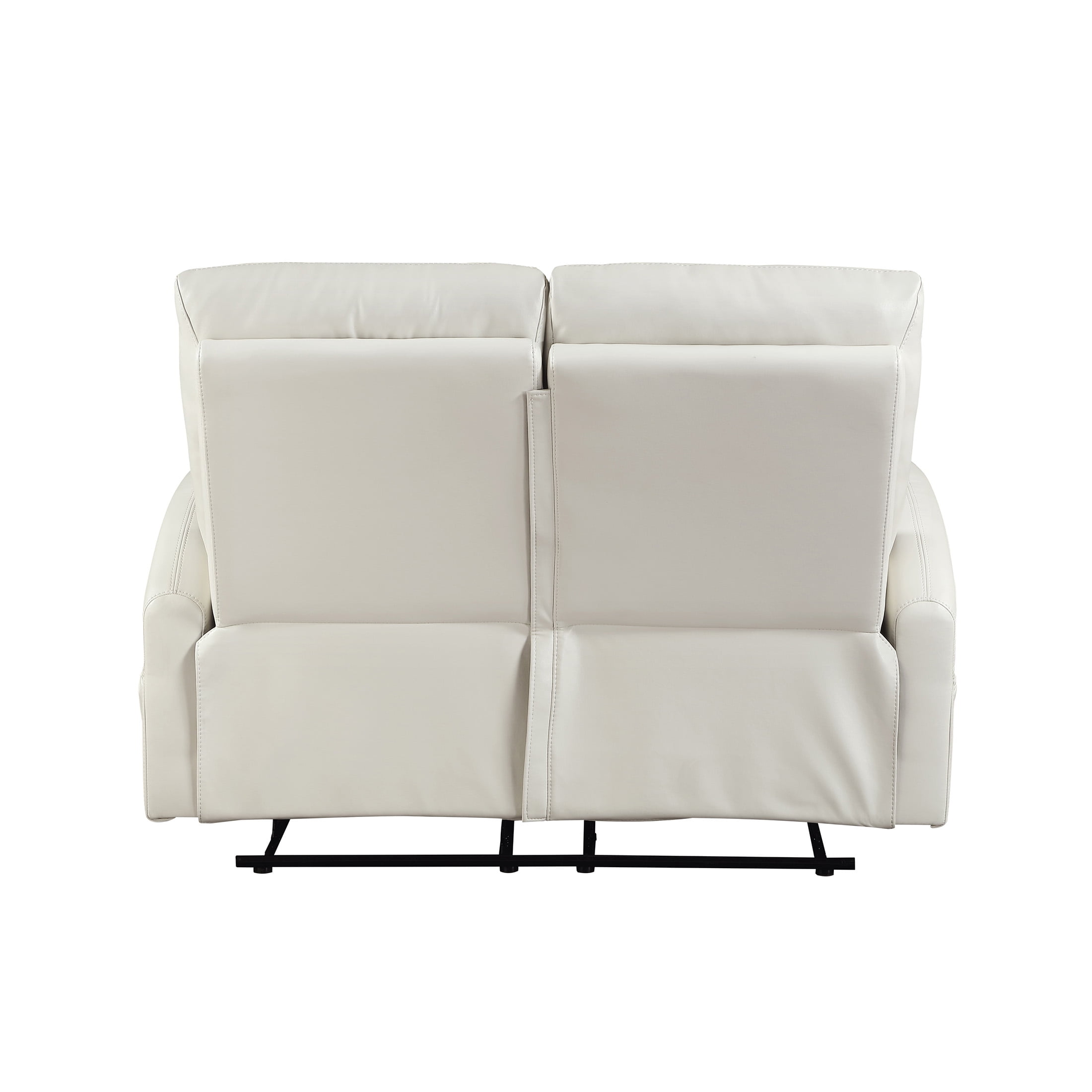OakvillePark Novelle Faux Leather Manual Double Reclining Love Seat with Magazine Pocket, Beige