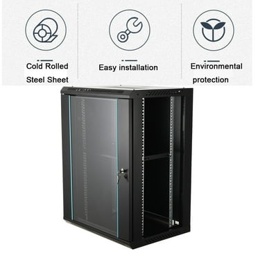 TABODD 15U 24 inch Deep Wall Mount IT Network Server Rack Data Cabinet Rack Enclosure