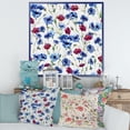 thumbnail image 2 of Designart 'Red and Blue Wildflowers' Traditional Framed Canvas Wall Art Print, 2 of 4