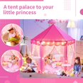 thumbnail image 6 of Princess Tent for Girls, Pink Tent with Star LED Lights, NOGIS Princess Castle Pretend Play, Princess Castle Playhouse Tent for Girls, 55 x 53 inch Toy Tent ,Pink, 6 of 8