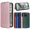 Pink, variant on Clamshell phone case is suitable for Google Pixel 3 leather clamshell case with card holder bracket magnetic carbon fiber full protection phone holster.
