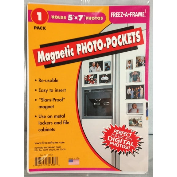 Freez-A-Frame 32305 Magnetic 5" x 7" Photo Frame For Refrigerator 5 x 1-pack - 5 Sheets - Made in USA