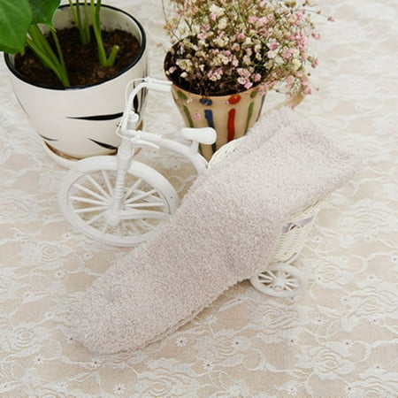Maroon Womens Socks - Home Women Girls Soft Bed Floor Socks Fluffy Warm Winter Pure Color